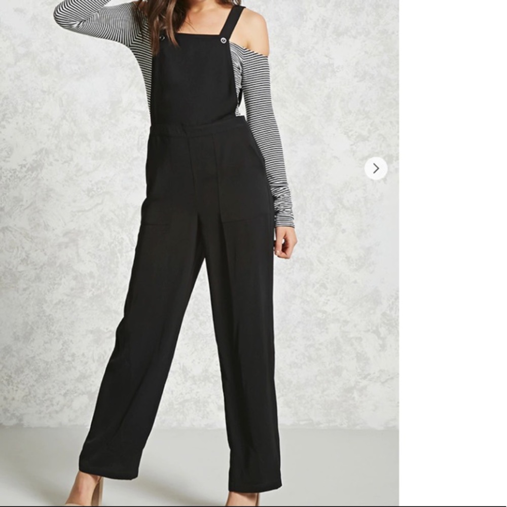 Woven wide-leg overalls